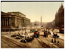 England. Liverpool. Lime Street and St. George's Hall. Vintage Photochrome by  picture