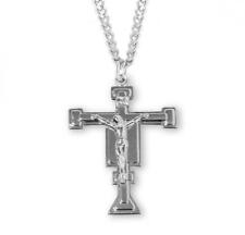 Renaissance Style Sterling Silver Crucifix Features 24in Long chain picture