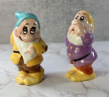 Disney Treasure Craft Snow White Seven Dwarfs Sneezy Bashful Salt Pepper Shakers picture