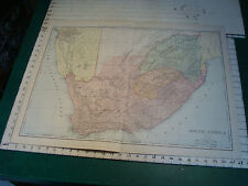 Vintage Original 1898 Rand McNally Map: SOUTH AFRICA, 28 x 21