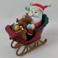 Vintage 1992 Lustre Fame Santa Claus in Sleigh Christmas Ornament  picture