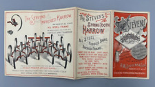 1880s STEVENS HARROW Farm Victorian Folding Advertising Trade Card AUBURN NY picture