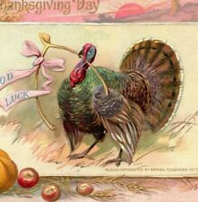 Raphael Tuck Thanksgiving Postcard 175 Turkey Wishbone Good Luck Vintage QN picture