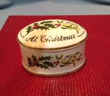 Coalport English Trinket Box-Christmas- Love & Best Wishes- Pristine Condition picture