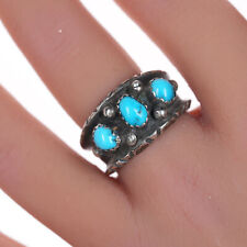 sz10.5 Vintage ML Native American Sterling and turquoise ring picture