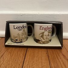 Starbucks Coffee Set of Two Espresso Demitasse 3fl. Oz England & London Cups NIB picture