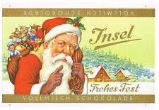 ORIGINAL VINTAGE C1950S GERMAN CHOCOLATE BOX CANDY LABEL SANTA CLAUS CHRISTMAS 1 picture