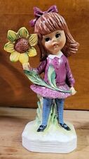 Moppets Gorham Little Girl W/ Sunflower Figurine 1976 Vintage picture