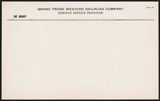 Vintage telegram GRAND TRUNK WESTERN RAILROAD COMPANY unused new old stock nrmt picture