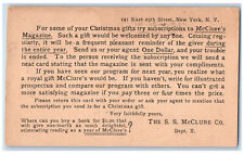 1901 S.S. McClure Co Christmas Message New York City NY Tarrytown NY Postard picture