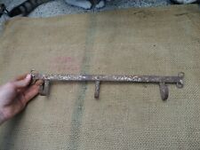 MINI SMALL ANTIQUE VINTAGE VILLAGE FOLK ART CLOTES HANGER RACK HAND FORGED IRON picture