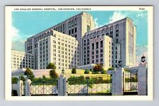 Los Angeles CA-California, Los Angeles Gen. Hospital, Antique Vintage Postcard picture