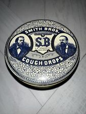 Smith Bros Cough Drops Tin - Price 10 Cents - Vintage Blue & White Tin - Empty picture
