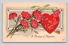 Antique Valentine Postcard Roses Heart 1910 picture