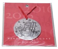 Wendell August Forge 2016 Annual Ornament Hammered Aluminum Snowman Alpine Lodge picture