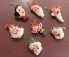 Snow White handmade stuffed felt Christmas ornaments Vintage Holiday Six Dwarfs picture