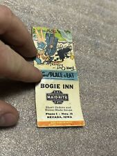1950’s? Nevada Iowa Vintage Matchbook Bogie Inn Maid Rite Restaurant picture
