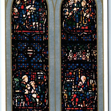 c1940s Valley Forge, PA Washington Memorial Chapel Mother Stained Glass PC A242 picture