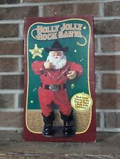Vintage 1999 Holly Jolly Rock Santa Animated Dancing Cowboy Alan Jackson WORKS picture