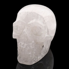 6.3 in Natural Quartz Rock Carved Crystal Skull,Crystal Healing,Reiki Healing picture