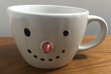 Royal Norfolk Christmas Snowman Soup Mug White 3.25” x 4.75” 16oz Excellent Cond picture