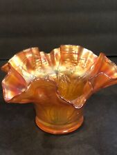 Gorgeous Fenton Iridescent Carnival Glass Scalloped Vase Bowl picture