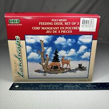 LEMAX Village Landscape Set 3 Pc Feeding Deer Christmas House Accessory with Box picture