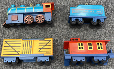1992 Hallmark SkyLine Set of 4 Cast Metal Train Car Christmas Ornaments Railroad picture