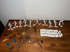 Vtg Rubber Pose-able Skeletons Tools Spiders Tombstones Decorations Lot picture