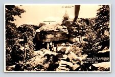 RPPC Rock City Gardens Lookout Mt Balance Rock Sky Bridge Tenn TN Cline Postcard picture