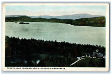 c1920's Fourth Lake from Becker's Lookout Adirondacks NY Unposted Postcard picture