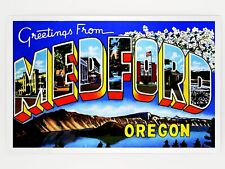 Greetings From Medford, Oregon 1942 *METALLIC LUSTER* Postcard Retouched #AB23 picture