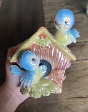 Vintage Norcrest Japan Ceramic Baby Bluebirds Bank Figurine   picture