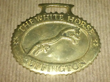 Vtg. commemorative The White Horse Enthusiast Brass Pendant Uffington Equestrian picture