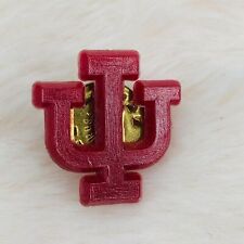 Vtg Indiana University Hoosiers IU Logo Plastic Lapel Hat Pin picture