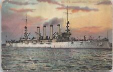 Lithograph- US Navy Armored Cruiser Maryland Sunset View 1908 picture