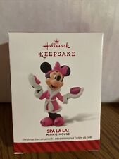 Minnie Mouse SPA LA LA NEW Hallmark Disney 2014 Ornament Robe Bow Pink Slippers picture