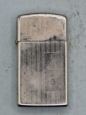 Vintage 1979 Vertical Lined High Polish Chrome Slim Zippo Lighter Engraved Fred picture