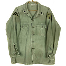 Vintage Us Army Og-107 Button Up Shirt Large Green Vietnam Era 70s picture