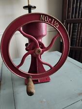 Antique Red Cast Iron Single Wheel Manual 12” Corn/Grain Grinder No. 1-1/2 picture