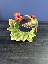 Vintage Hummingbird Figurine Trumpet Creeper Bronson Collectible Ruby Topaz 1996 picture