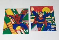 1970s Superhero Paint by Numbers Paintings Spider-man and Superman picture