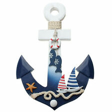 1PC New Anchor Maritime Decoration Wood Wall Hanging Hook Ship Sailboat Gift US picture