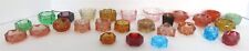 27 PC MIXED LOT GLASS OPEN SALT DIPS GREEN AMBER BLUE PINK 1 UV RED picture