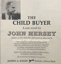 1960 Ad Promo JOHN HERSEY THE CHILD BUYER Vintage Paper Ad picture