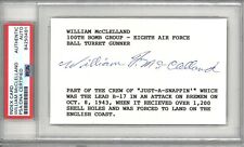 WILLIAM MCCLELLAND SIGNED INDEX CARD PSA DNA 84250491 (D) WWII 8TH 100TH BG picture