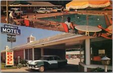 MARSHALL, Texas Postcard BURNETT MOTEL Highway 59 Roadside / Pool View c1950s picture