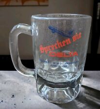 Vtg Delta Airlines Clear Beer Mug Germany Dallas Tx Frankfurt 1985 80s Glass picture
