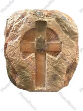 CARVED ON STONE VINTAGE CROSS WITHIN ANOTHER CROSS ABSOLUTELY EXQUISITE picture