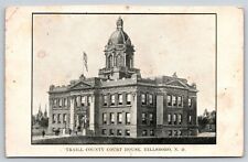 Hillsboro North Dakota~Traill County Courthouse B&W~Vintage Postcard picture
